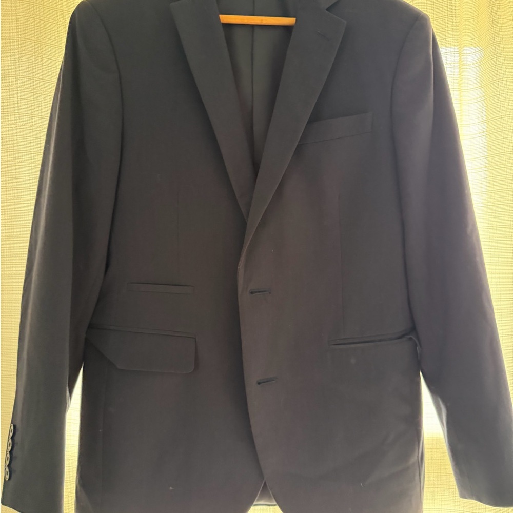 jf j.ferrar Men's Black Single-Breasted Suit Jacket